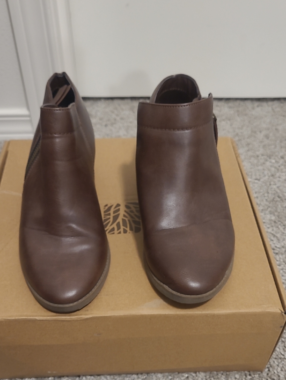 Women's Brown Leather Ankle Booties